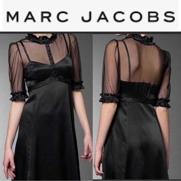 Marc Jacobs 100% Silk Short Sleeve Knee-Length Dress Size: S | US 4 - Picture 1 of 16